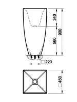 Напольная раковина Gessi Mimi 37501 45х45 схема 2