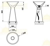 Напольная раковина Gessi Cono 45913 54,6х54,6 схема 2