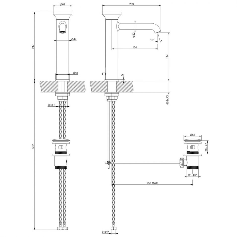 Смеситель для раковины Gessi Origini 66005 ФОТО