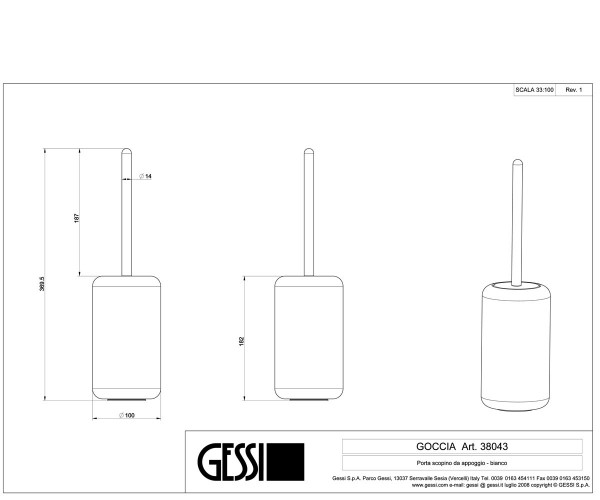 Gessi Goccia Ёршик 38043 схема 2