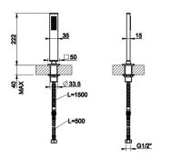 Душевой комплект на борт ванны Gessi Rettangolo 20127 схема 2