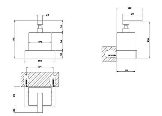 Gessi Rettangolo Диспенсер для жидкого мыла 20813 схема 9