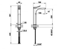 Смеситель для раковины Gessi Rilievo 59010 схема 2