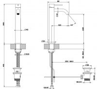 Смеситель для раковины Gessi Flessa 54004 схема 2