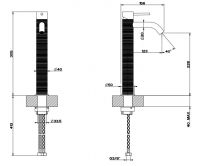 Высокий смеситель для раковины Gessi Trame 54309 схема 2