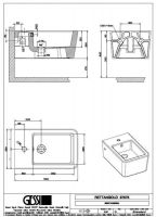 Gessi биде подвесное 37575518 Rettangolo 55,8х35,9 схема 2