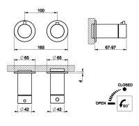 Внешняя часть термостатического смесителя для душа Gessi 316 54232 схема 2