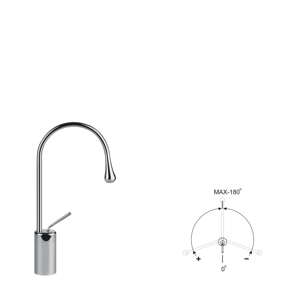 Смеситель для раковины Gessi Goccia 33805 схема 3