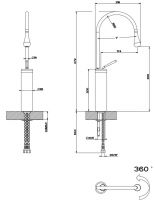 Gessi Goccia смеситель для раковины 33608 схема 6