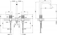 Смеситель для раковины Gessi Intreccio 54111 с фактурными ручками схема 6