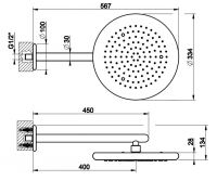 Тропический душ Gessi Goccia 33756 40х33,4 схема 2