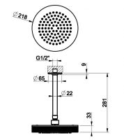 Лейка для верхнего душа Gessi Inciso 58186 21,8х21,8 схема 2