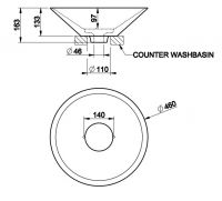 Раковина Gessi Cono 45903 46х46 схема 2