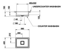 Gessi Eleganza раковина 46805 56х42 схема 2