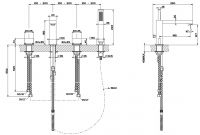 Смеситель для ванны и душа Gessi Rettangolo T 20337 схема 3