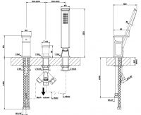 Gessi Eleganza смеситель для ванны/душа 46043 схема 3