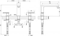 Gessi Eleganza смеситель для ванны 46045 схема 3