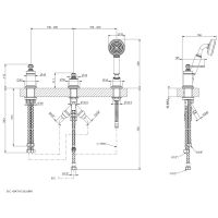 Смеситель для ванны на 3 отверстия Gessi Venti20 65043 схема 2