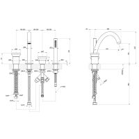 Смеситель для ванны/душа Gessi Origini 66037 схема 2