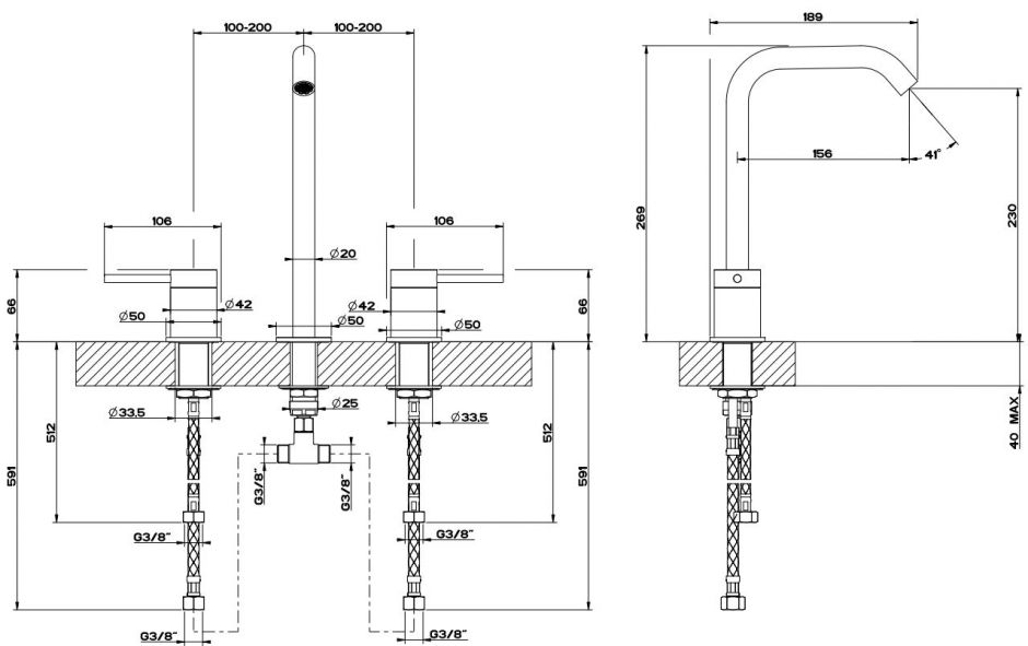 Смеситель для раковины Gessi Flessa 54011 ФОТО