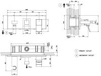 Смеситель Gessi Rettangolo K для ванны/душа 53141 схема 9