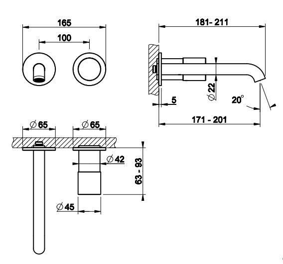 Смеситель для раковины Gessi Habito INTRECCIO 70188 схема 2