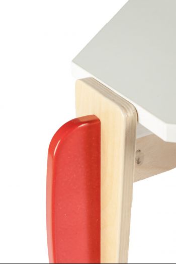 Стол растущий, штабелируемый "Эдди" с прямоугольной столешницей на 6 мест (Красный)