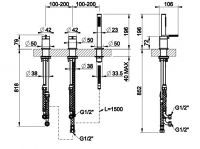 Смеситель для ванны Gessi Ingranaggio 63547 схема 2