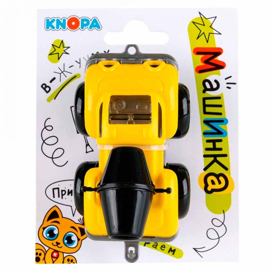 Машинка бетономешалка "Вжух на стройке" 10 см КНОПА