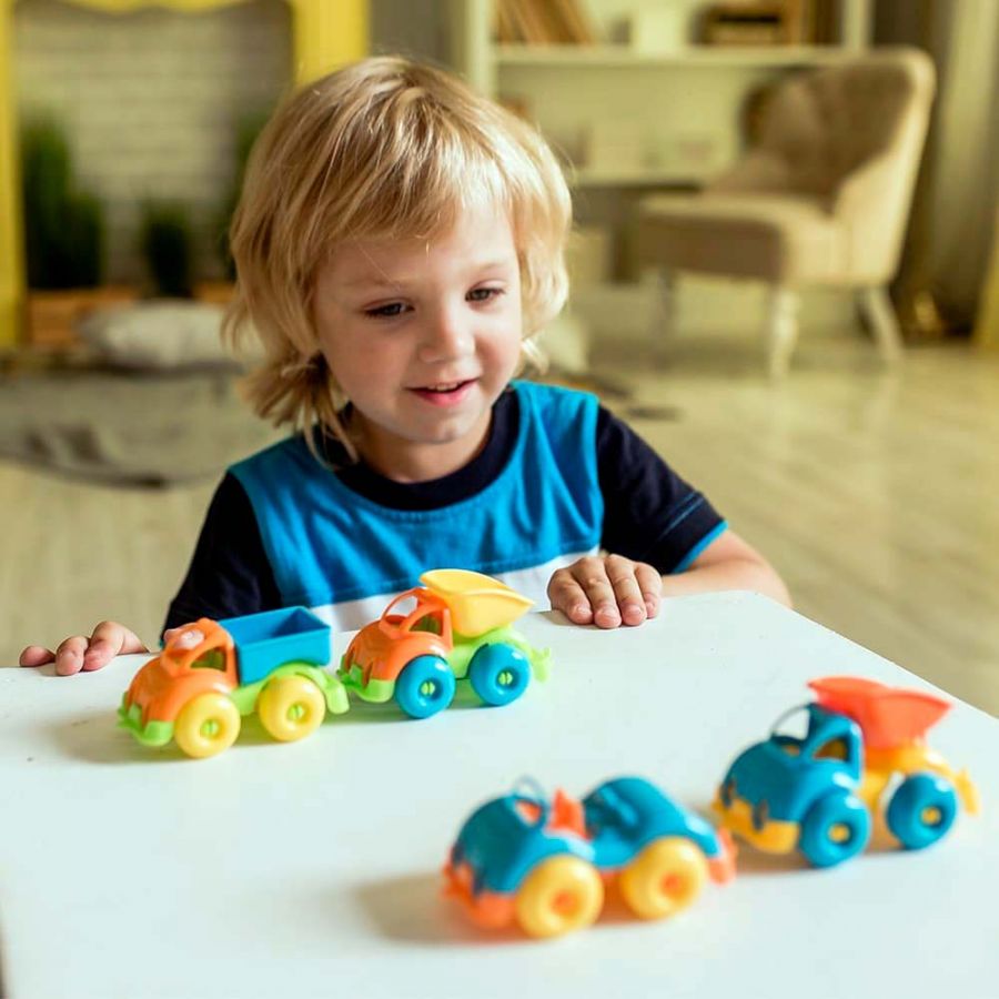 Машинка бетономешалка "Вжух на стройке" 10 см КНОПА