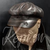 Кепка кожаная Анархия Вин восьмиклинка, шапка хулиганка