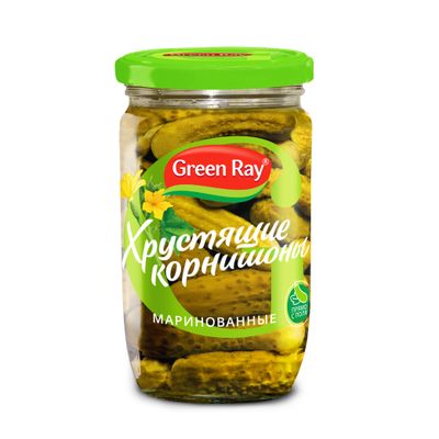 Корнишоны Green Ray маринованные 3-6, 720 гр