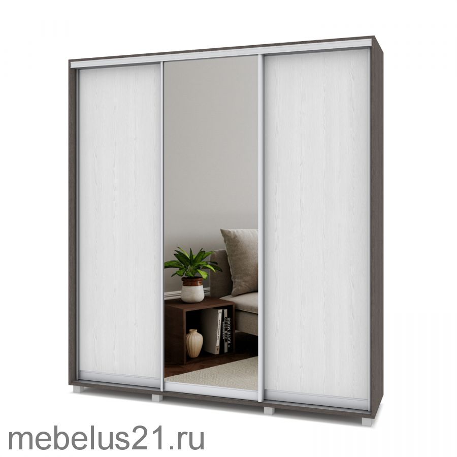 Шкаф купе Мартин с 1 зеркалом 2 м