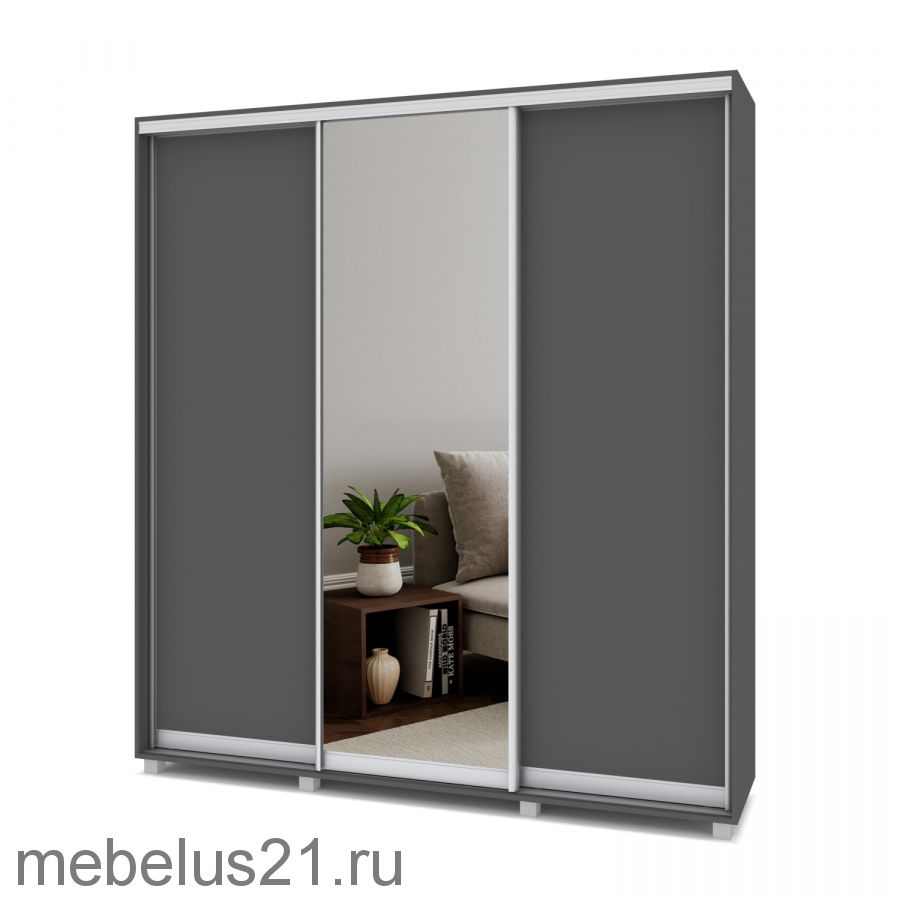 Шкаф купе Мартин с 1 зеркалом 2 м