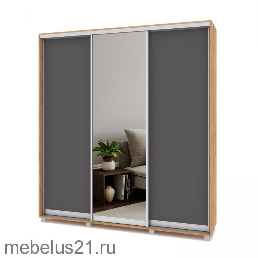 Шкаф купе Мартин с 1 зеркалом 2,4 м