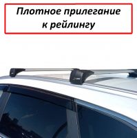 Багажник на крышу Hyundai Santa Fe, 2018-..., Lux Bridge, крыловидные дуги (серебристый цвет)