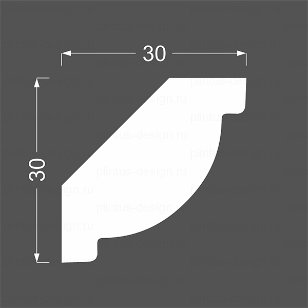 К 3.42.16 Ликорн 30х30 потолочный МДФ плинтус под покраску