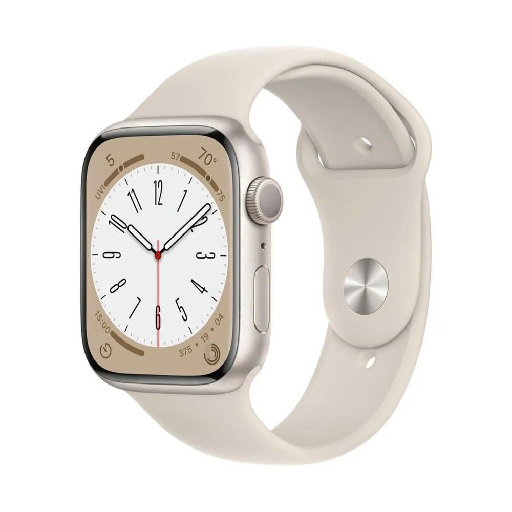 Apple Watch Series 8 41mm (GPS) Starlight Aluminum Case with Starlight Sport Band (S/M) (MNU93)