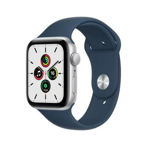 Apple Watch SE 40mm (GPS) Siver Aluminum Case with Abyss Blue Sport Band (MKNY3)