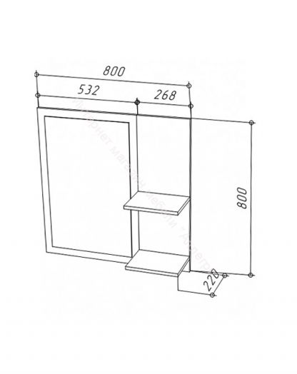 Зеркало NORDIC Холодный серый/Дуб Артизан
