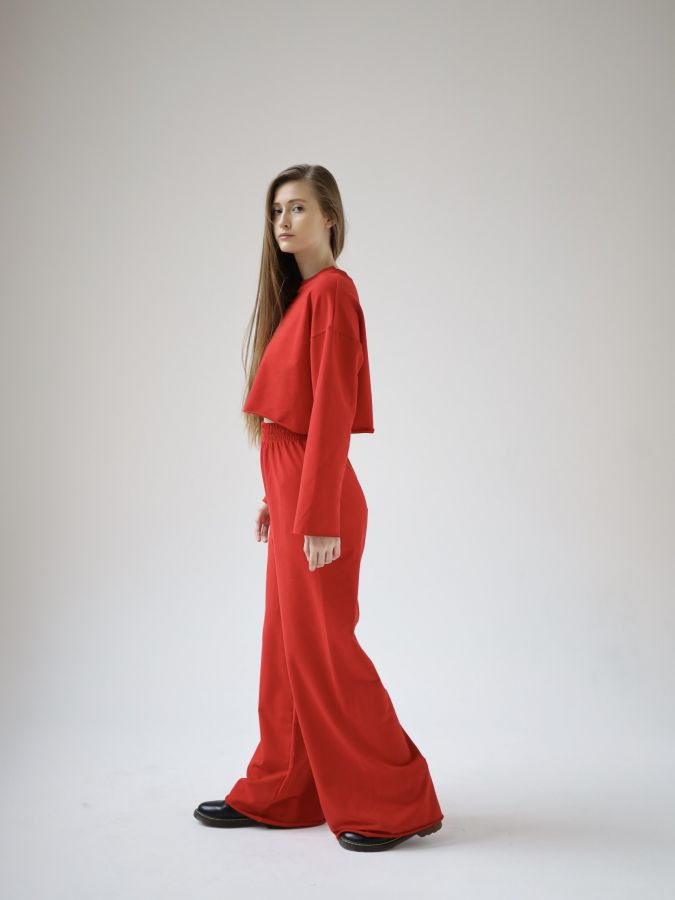 Брюки оверсайз красные