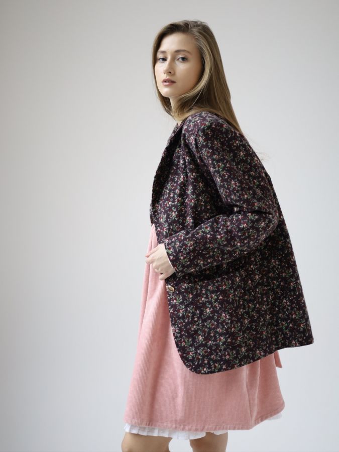 Пиджак винный в цветочек