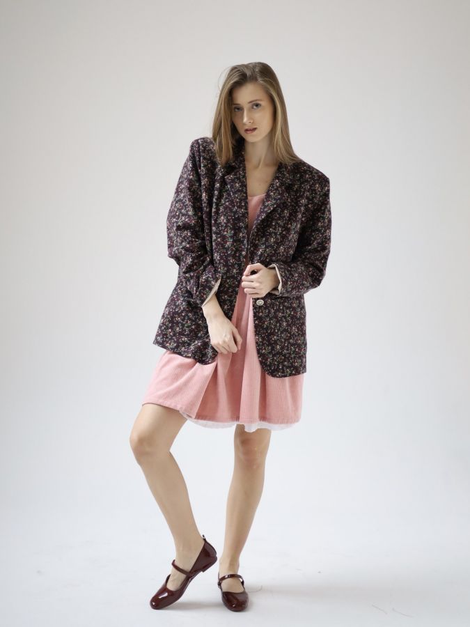 Пиджак винный в цветочек