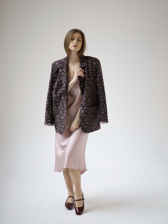 Пиджак винный в цветочек