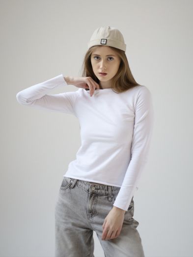 Лонгслив белый