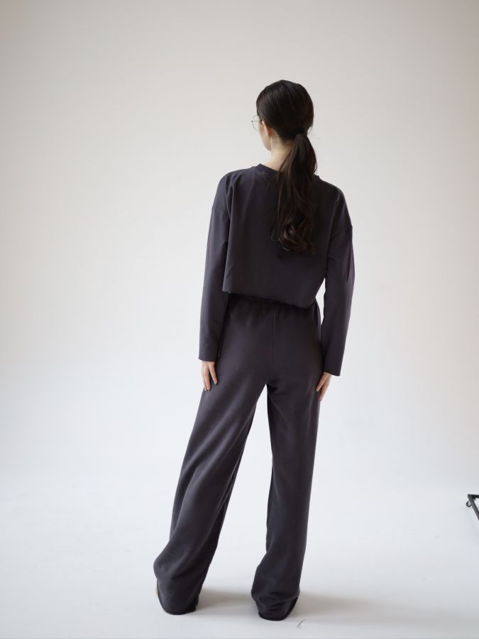 Кофта укороченная графит