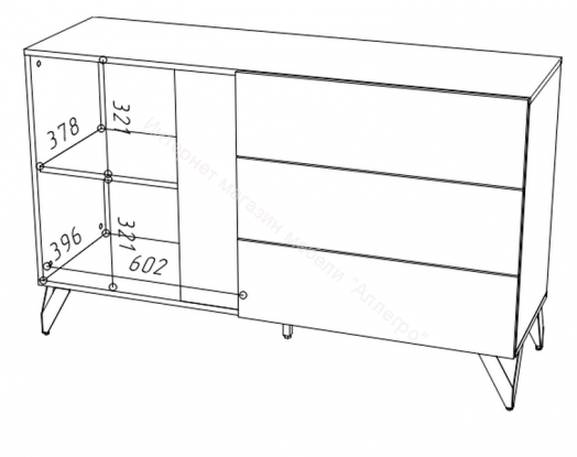 Комод КД-3 RENO Чёрный