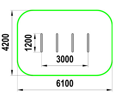 Упоры разновысокие горизонтальные 4шт. W-04-006