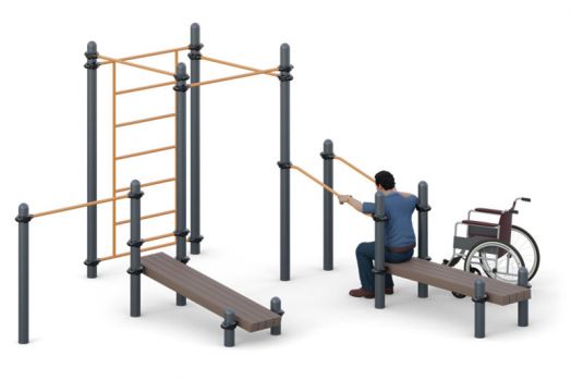 Наклонные брусья, турники  W-07.008 для маломобильной группы населения
