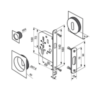 Комплект для раздвижных дверей Morelli MHS-2 L схема